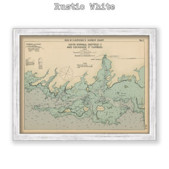 South Norwalk, Sheffield and Cocenoe Islands, Connecticut Antique Nautical Chart Reproduction