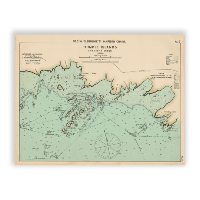 Thimble Islands, Connecticut Antique Nautical Chart Reproduction