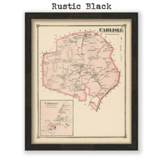 Carlisle, Massachusetts Antique Map Reproduction