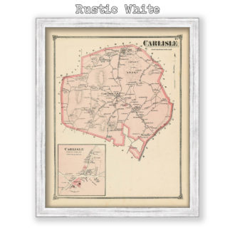 Carlisle, Massachusetts Antique Map Reproduction