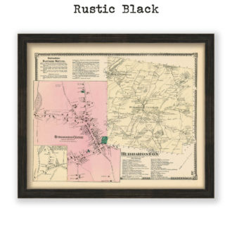 Hubbardston, Massachusetts Antique Map Reproduction