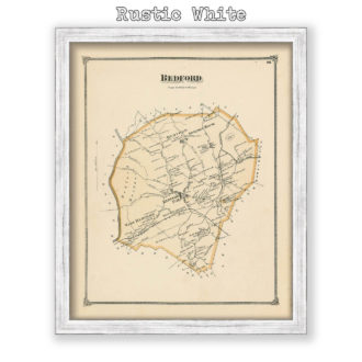 Bedford, Massachusetts Antique Map Reproduction