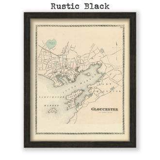 Gloucester Harbor, Massachusetts Antique Map Reproduction