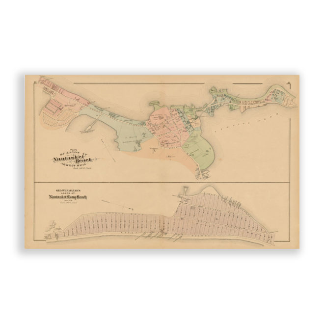 Nantasket Beach, Hull, Massachusetts Antique Map Reproduction