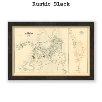 Village of Sandwich, Massachusetts Antique Map Reproduction