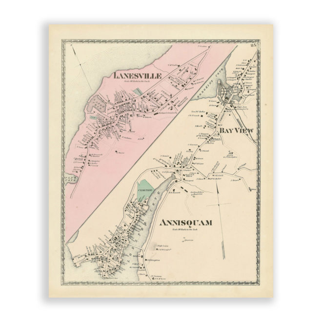 Lanesville and Annisquam, Massachusetts Antique Map Reproduction