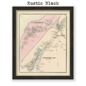 Lanesville and Annisquam, Massachusetts Antique Map Reproduction