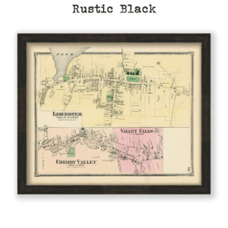 Leicester Villages, Massachusetts Antique Map Reproduction