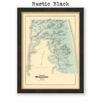 Town of Wellfleet, Massachusetts Antique Map Reproduction