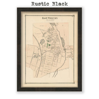 East Woburn Village, Massachusetts Antique Map Reproduction