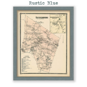 Lunenburg, Massachusetts Antique Map Reproduction