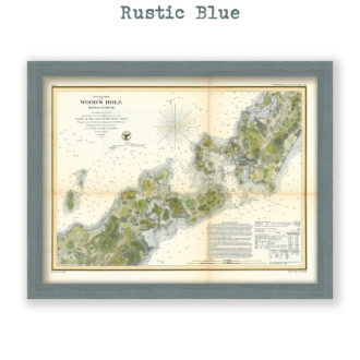 Woods Hole, Cape Cod, Massachusetts Antique Nautical Chart Reproduction