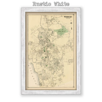 Woburn Village, Massachusetts Antique Map Reproduction