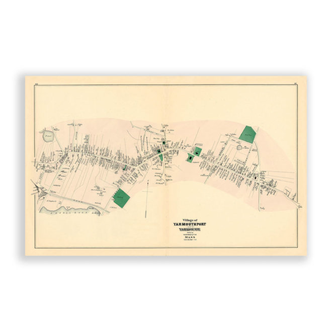 Yarmouthport, Massachusetts Antique Map Reproduction