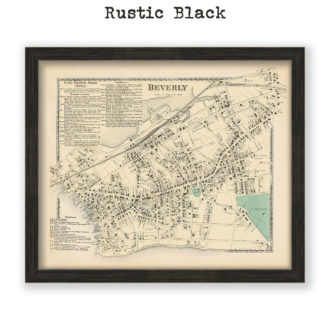 Beverly Village, Massachusetts Antique Map Reproduction