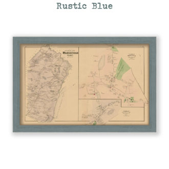 Town of Marshfield and Villages, Massachusetts Antique Map Reproduction