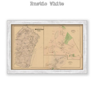 Town of Marshfield and Villages, Massachusetts Antique Map Reproduction