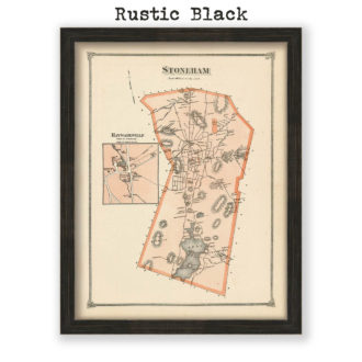 Stoneham, Massachusetts Antique Map Reproduction