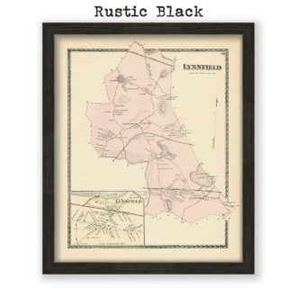 Lynnfiels, Massachusetts Antique Map Reproduction