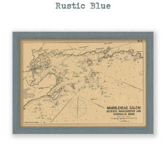 Marblehead and Salem Harbors, Massachusetts Antique Nautical Chart Reproduction