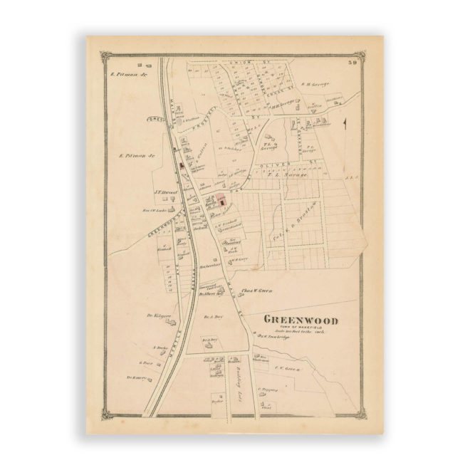 Greenwood Village - Wakefield, Massachusetts Antique Map Reproduction