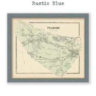 Peabody, Massachusetts Antique Map Reproduction