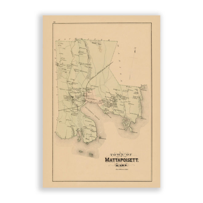 Mattapoisett, Massachusetts Antique Map Reproduction