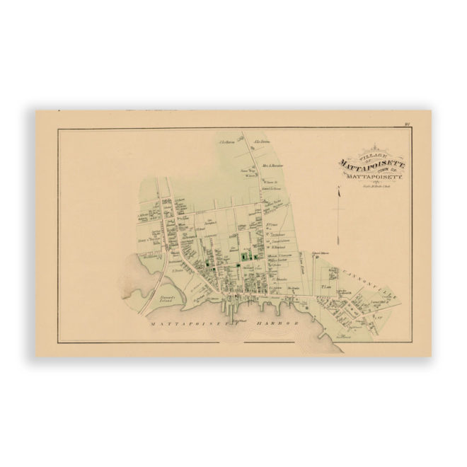 Mattapoisett Village, Massachusetts Antique Map Reproduction