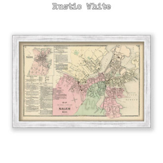 Salem, Massachusetts Antique Map Reproduction