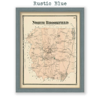 North Brookfield, Massachusetts Antique Map Reproduction