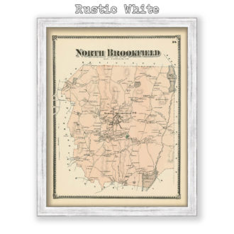 North Brookfield, Massachusetts Antique Map Reproduction