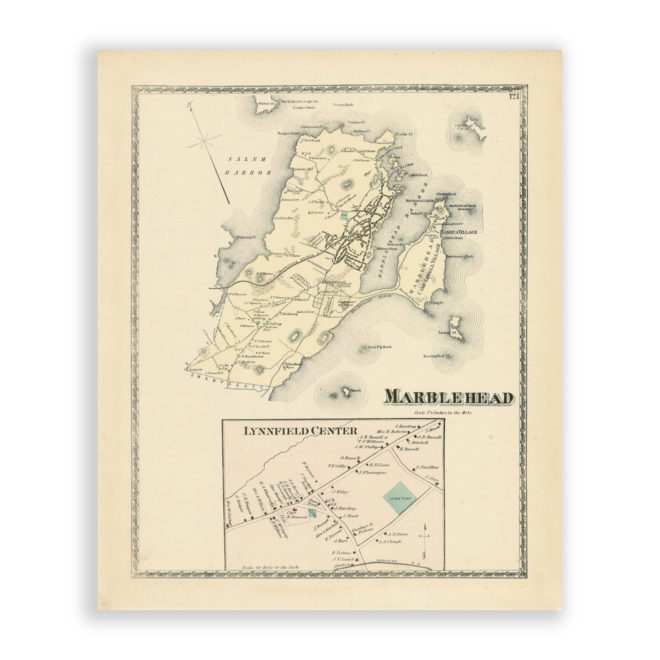 Marblehead, Massachusetts Antique Map Reproduction