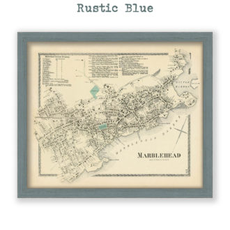 Marblehead Village, Massachusetts Antique Map Reproduction