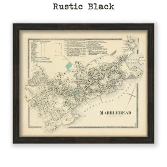 Marblehead Village, Massachusetts Antique Map Reproduction