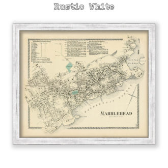 Marblehead Village, Massachusetts Antique Map Reproduction