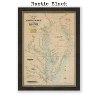 Chesapeake and Delawre Bays Antique Nautical Chart Reproduction