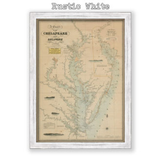 Chesapeake and Delawre Bays Antique Nautical Chart Reproduction