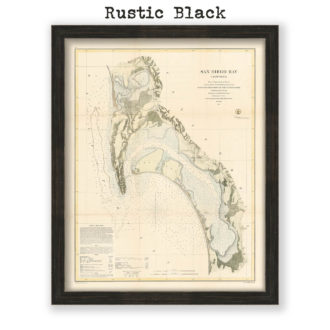 San Diego Harbor, California Antique Nautical Chart Reproductional