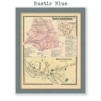 Northbridge, Massachusetts Antique Map Reproduction