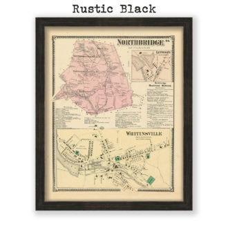 Northbridge, Massachusetts Antique Map Reproduction