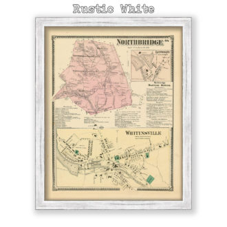 Northbridge, Massachusetts Antique Map Reproduction