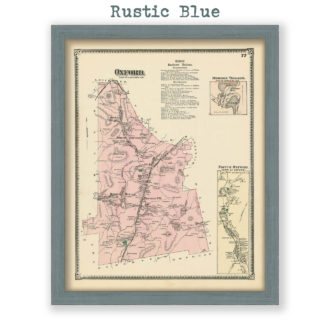 Oxford, Massachusetts Antique Map Reproduction