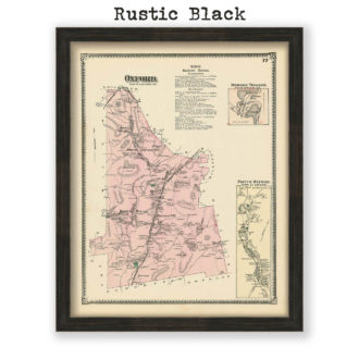 Oxford, Massachusetts Antique Map Reproduction