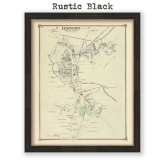 Lexington Village, Massachusetts Antique Map Reproduction