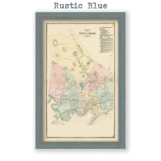 Lynn, Massachusetts Antique Map Reproduction