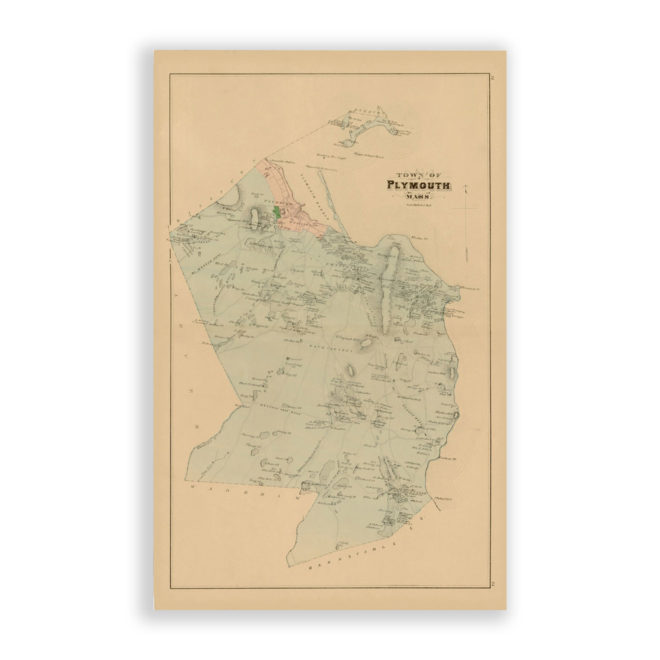 Plymouth, Massachusetts Antique Map Reproduction