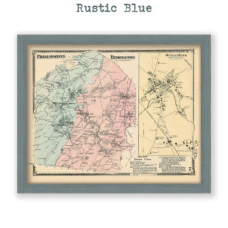 Phillipston & Templeton, Massachusetts Antique Map Reproduction