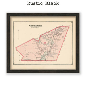 Winchester, Massachusetts Antique Map Reproduction