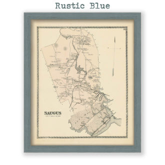 Saugus, Massachusetts Antique Map Reproduction