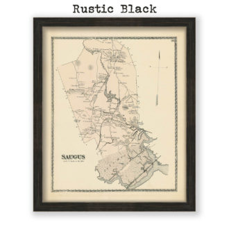 Saugus, Massachusetts Antique Map Reproduction